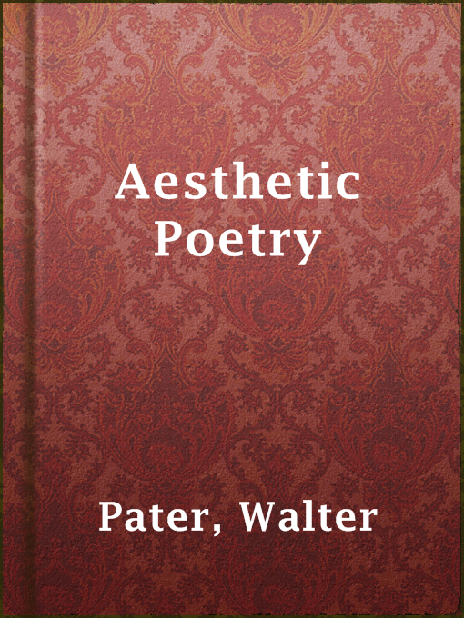 Upplýsingar um Aesthetic Poetry eftir Walter Pater - Til útláns